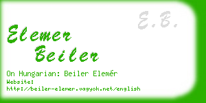 elemer beiler business card